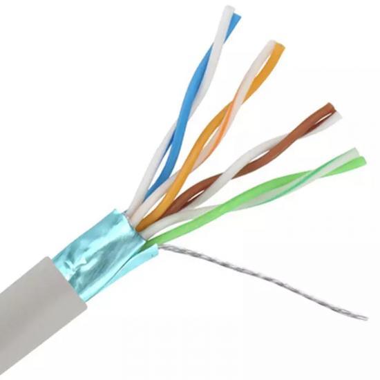 24AWG 4 Pairs PVC Sheath Solid Bare Copper Cat 5e FTP Network Cable